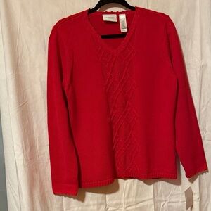 25-Liz Claiborne Red V-Neck Sweater